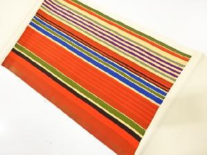 塩瀬　縞模様　開き名古屋帯（額縁仕立て）